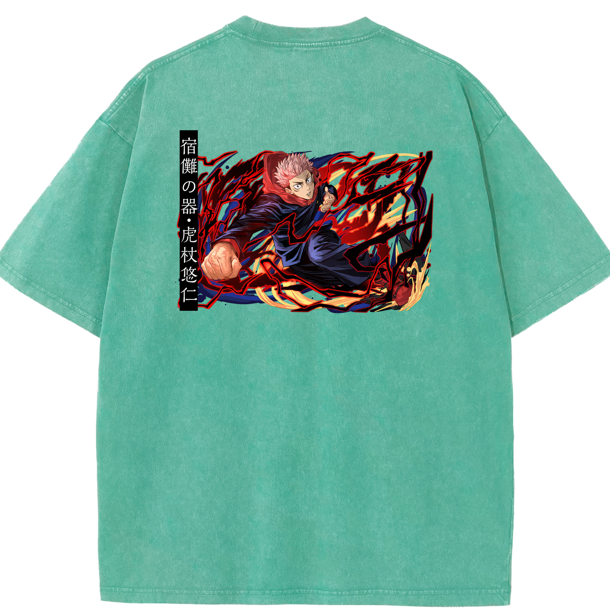 （画像用） 呪術廻戦 Jujutsu Kaisen 綿100% ヴィンテージ風 半袖Tシャツ（背面プリント）